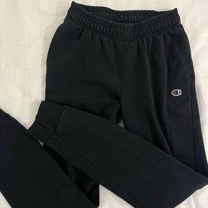 CHAMPION BLACK SWEATPANTS w/ drawstring & fitted ankles